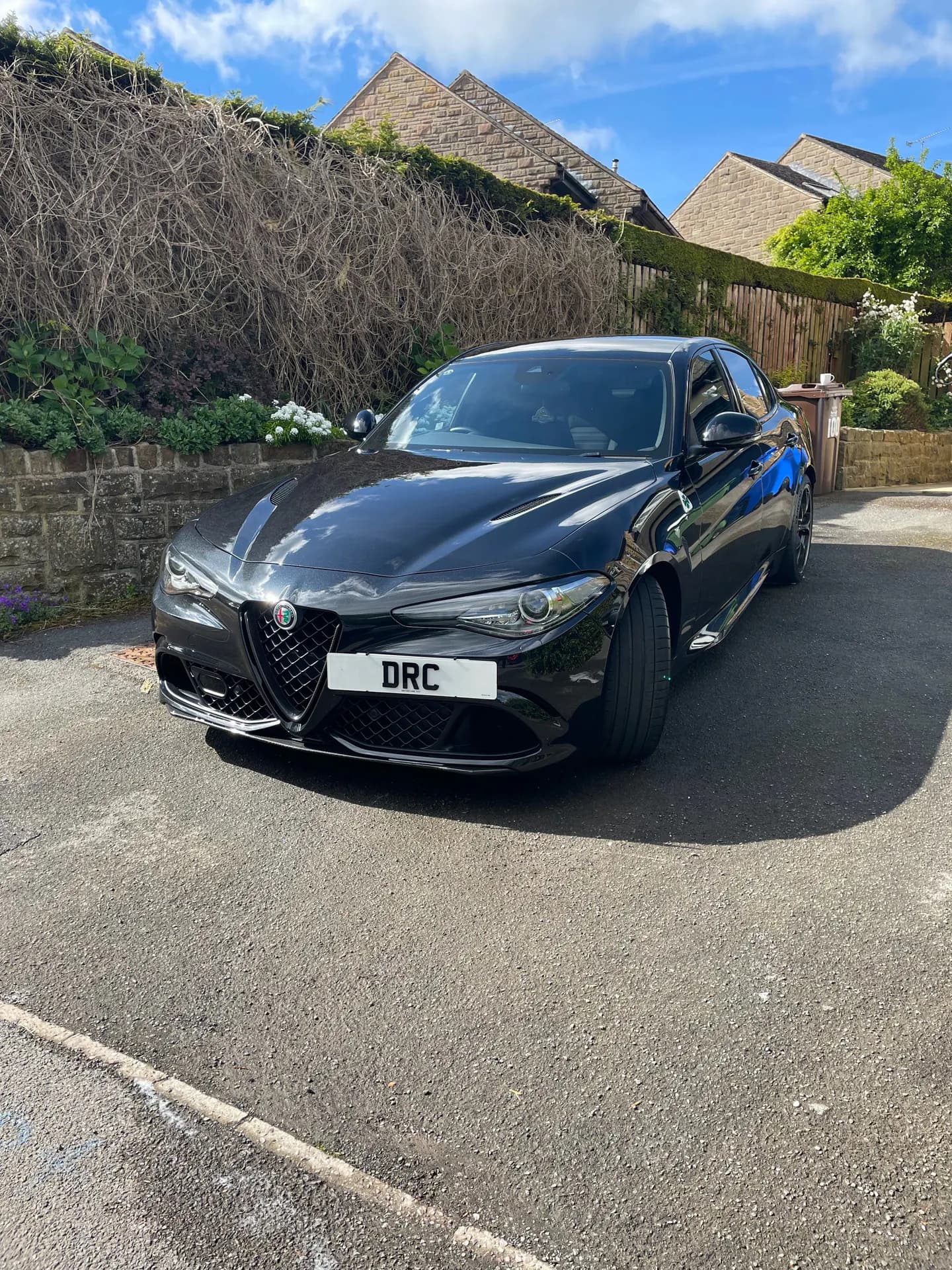 Black Alfa Romeo Giulia after detailing by DRC Car Care