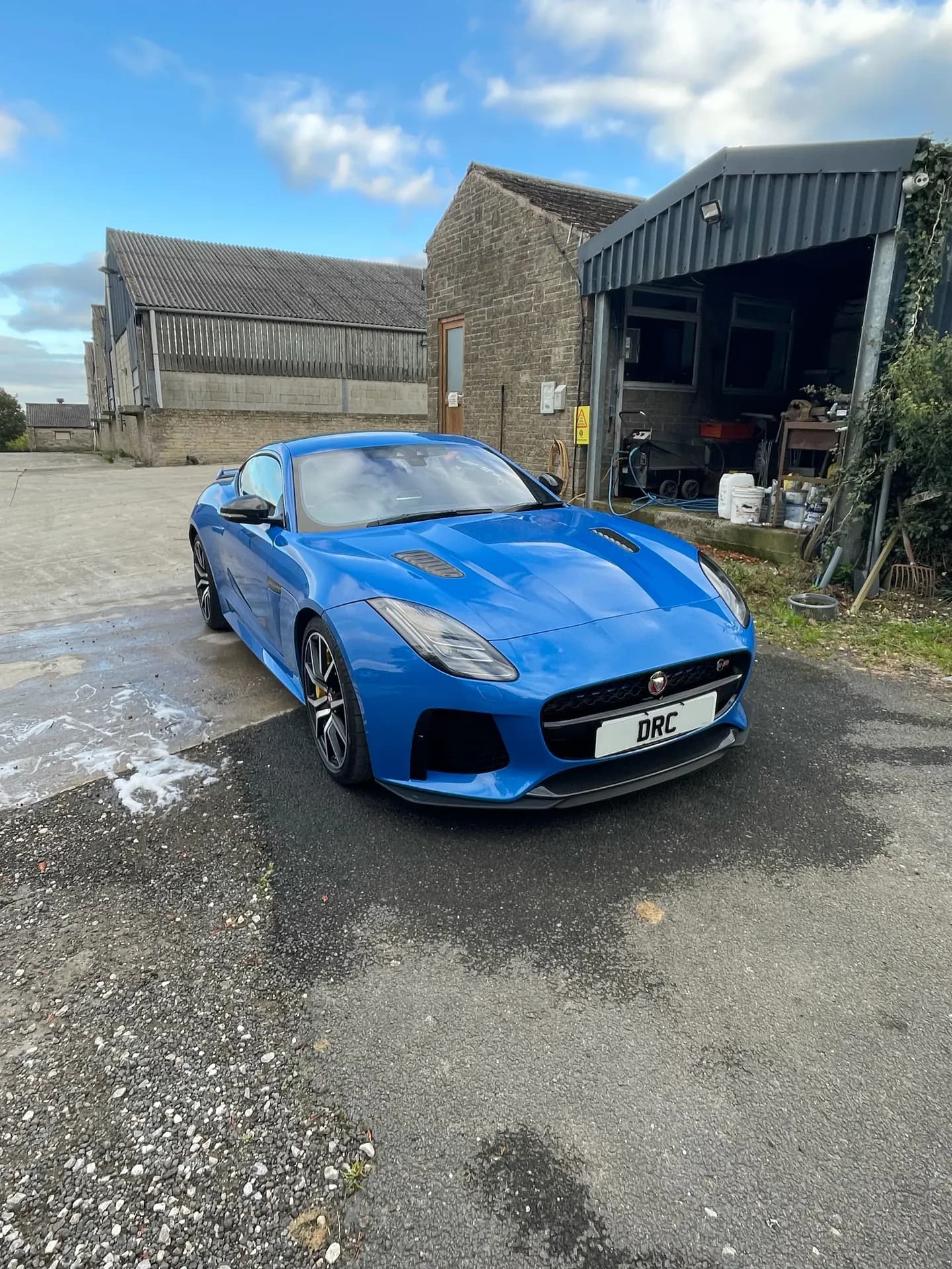 Blue Jaguar F-Type after detailing by DRC Car Care