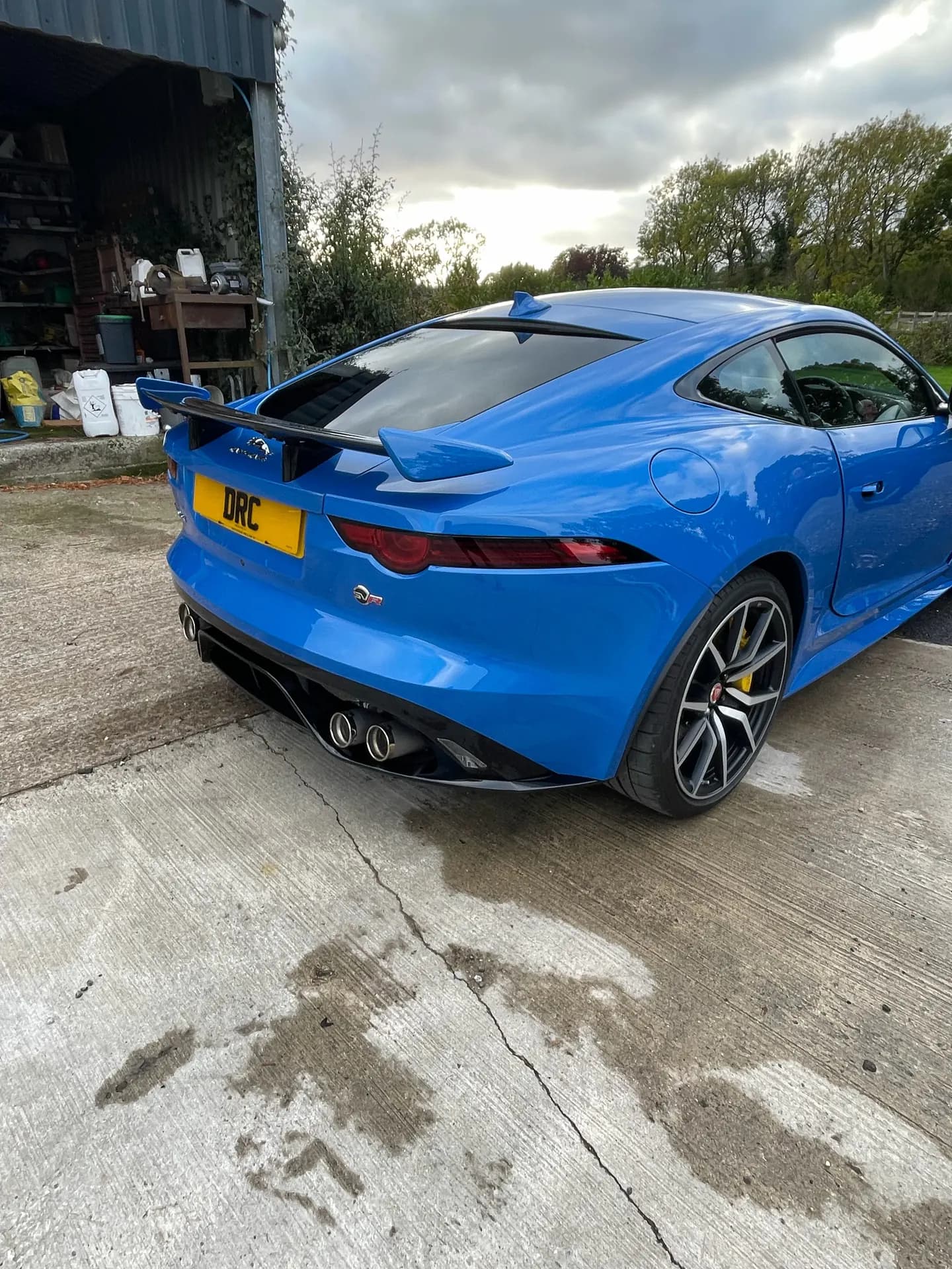 Blue Jaguar F-Type after detailing by DRC Car Care
