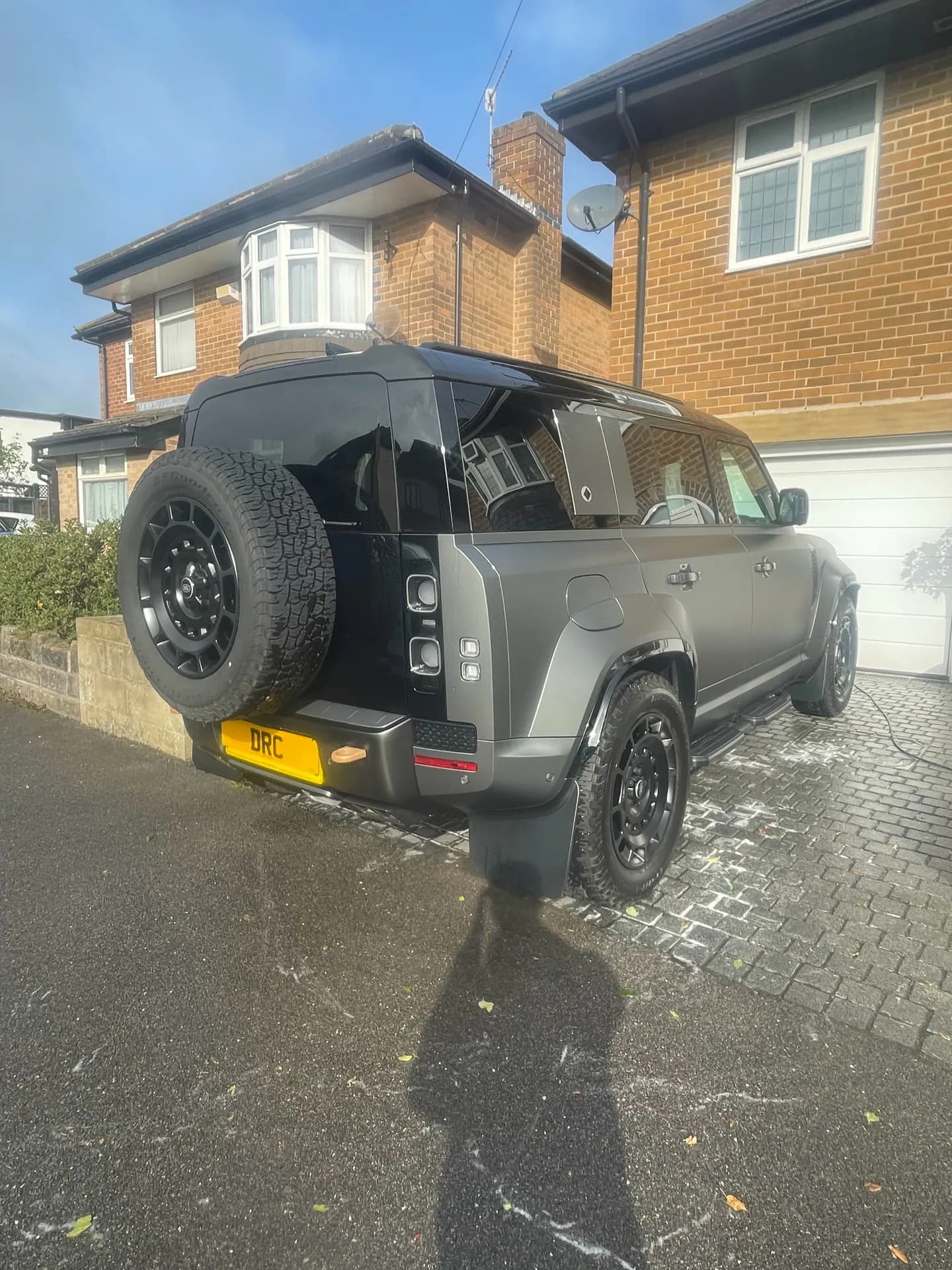 Grey Land Rover Defender after detailing by DRC Car Care