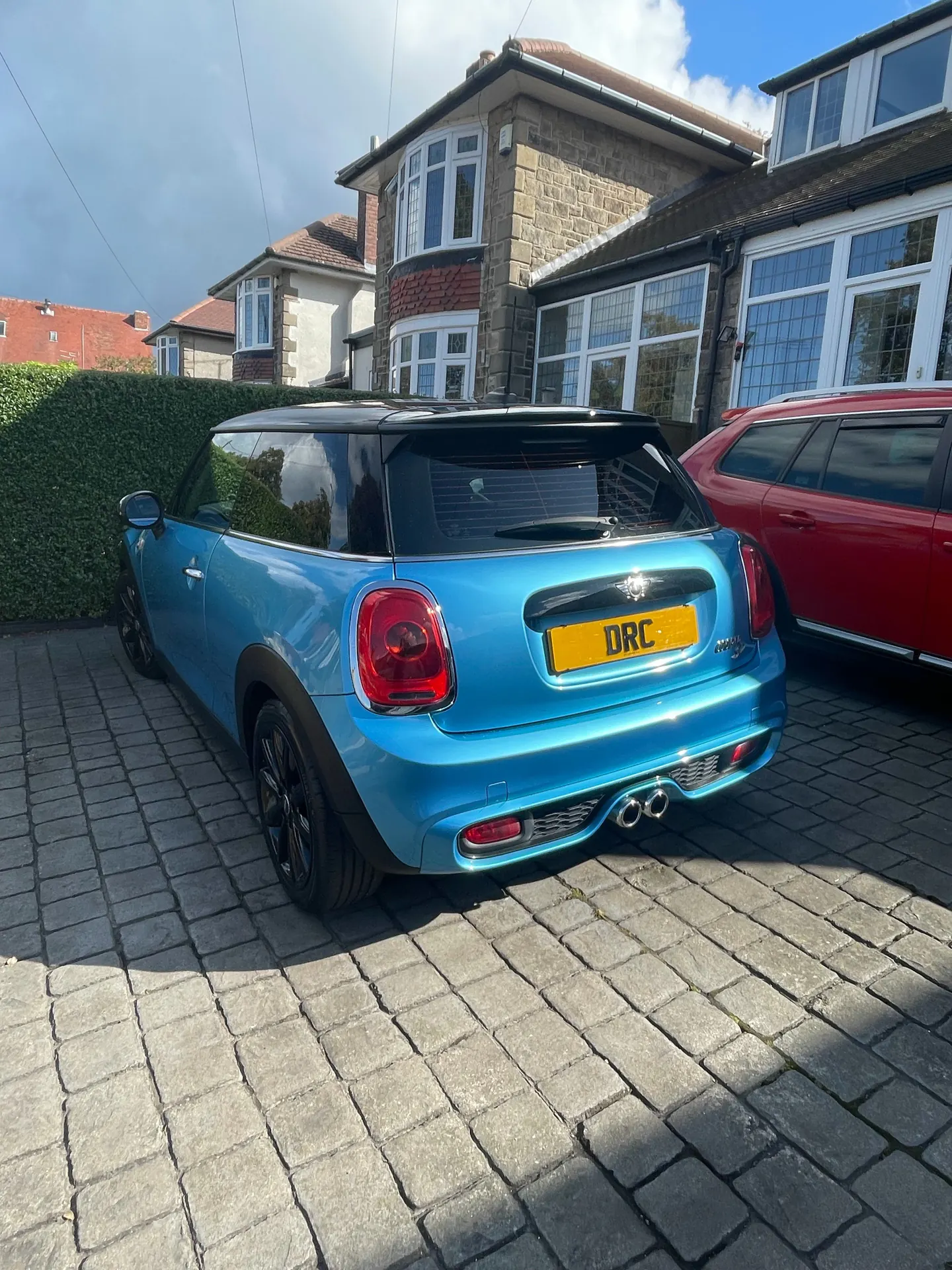 Blue Mini Cooper after detailing by DRC Car Care