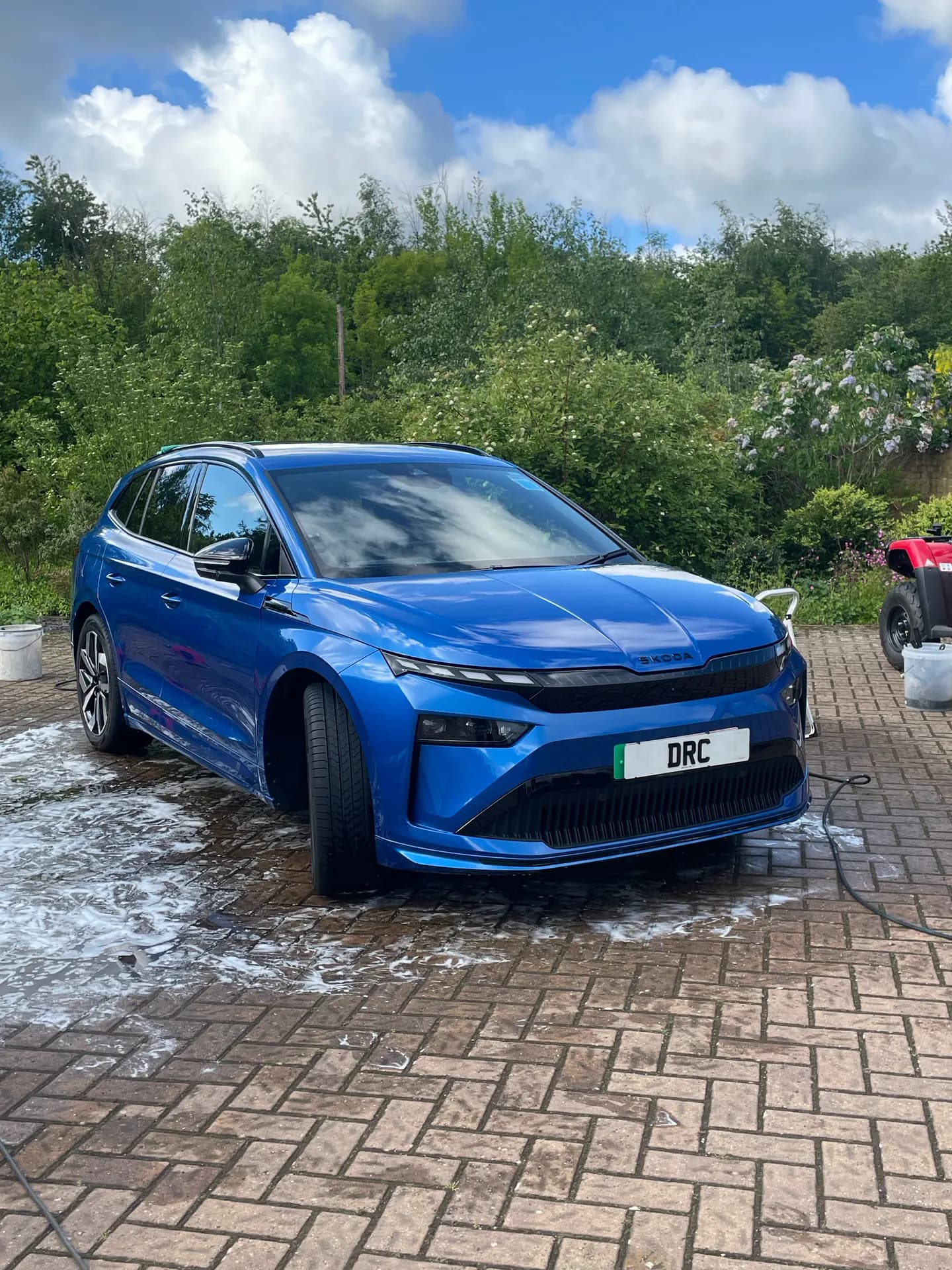Blue Skoda electric SUV after detailing by DRC Car Care